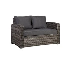 Home4you Sofa GENEVA 2 vietų 129x78xH78 cm, aliuminio rėmas su plastikinėmis vytelėmis, spalva: pilka