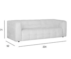 Fotelis Home4You Sofa LEESI 3-vietė, balta
