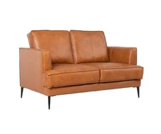 Fotelis Home4You Sofa LEO 2-vietų, šviesiai rudos spalvos