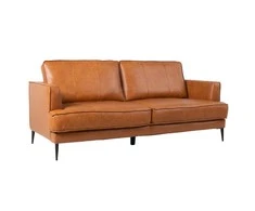 Fotelis Home4you Sofa LEO 3-vietų, šviesiai rudos spalvos