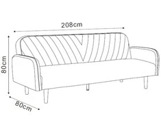 Home4You Sofa-lova KARIN 208x80x80cm, pilka