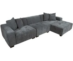 Home4you Kampinė sofa COLLINS KK, pilka