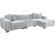 Home4you Kampinė sofa COLLINS KK, šviesiai pilka