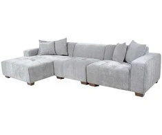Home4you Kampinė sofa DAHLIA KK, šviesiai pilka