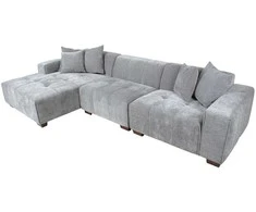 Home4you Kampinė sofa DAHLIA KK, šviesiai pilka