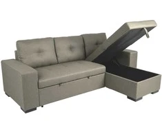 Home4you Kampinė sofa-lova CARITA, smėlio