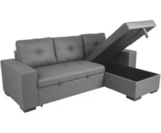Home4you Kampinė sofa-lova CARITA, tamsiai pilka