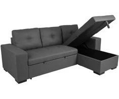Home4You Kampinė sofa-lova CARITA, tamsiai pilka