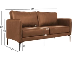 Home4You Sofa SOFIA 2-vietė, ruda