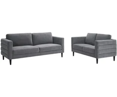 Home4You Sofa STEVENS 2-seater, pilkas