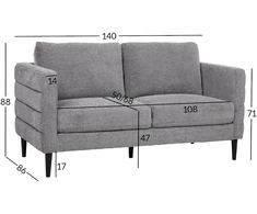 Home4You Sofa STEVENS 2 vietų, pilka