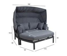 Lauko baldų komplektas Home4You Sofa TOMSON su stogeliu, tamsiai pilka
