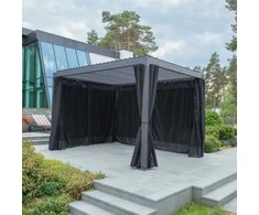 Home4You Šoninės pavėsinės sienelės MIRADOR, 3x4 m, juodos