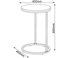 Fotelis Home4You Kavos staliukas HEDVIG D40xH60cm Pelenų/Juoda