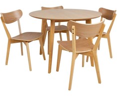 Fotelis Home4You Valgomojo stalo komplektas ROXBY apvalus stalas, 4 vnt