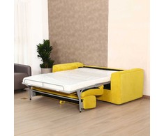Home4You Spring Sofa-lova STELLA su spyruokliniu čiužiniu, geltona