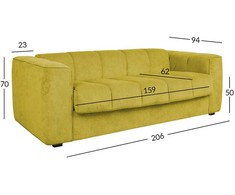 Home4You Spring Sofa-lova STELLA su spyruokliniu čiužiniu, geltona