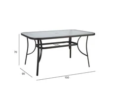 Stalas DUBLIN 150x90xH70cm, tamsiai rudas