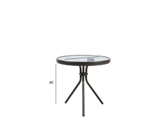 Home4You Stalas DUBLIN D50xH46cm, tamsiai rudas