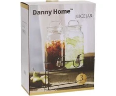 Home4You Stiklinis indas TWIN 2x2,3L, su stoveliu