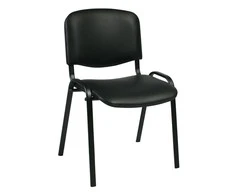 Svečių kėdė ISO, sėdimoji dalis: dirbtinė oda, spalva: juoda