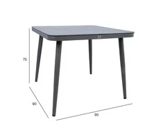 Home4You Stalas ANDROS 90x90xH75cm, pilkas