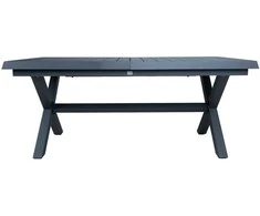 Home4You Stalas COLUMBUS 183/243x100xH76 Tamsiai pilka