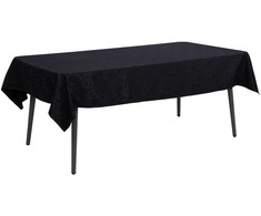 Stalo servetėlė „PARTY“, 150 x 220 cm, juoda su gėlėmis