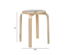 Home4You Taburetė SIXTY-1 D41xH45 cm, klijuota mediena su beržo lukštu