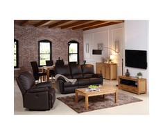 TV staliukas Home4You Televizoriaus stovas CHICAGO NEW su 2 stalčiais, 140x40x45 cm, mediena: ąžuolo lukštas, spalva: natūrali