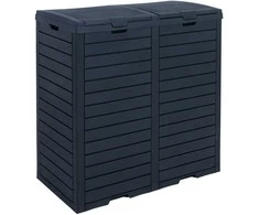 Home4You Šiukšliadėžė GALA 78x41xH86cm/230L, juodas plastikas