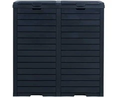 Home4You Šiukšliadėžė GALA 78x41xH86cm/230L, juodas plastikas