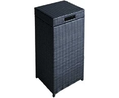 Šiukšlių dėžė WICKER, 36x36x80 cm, juoda