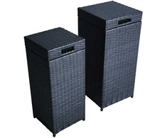 Šiukšlių dėžė WICKER, 36x36x80 cm, juoda