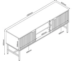 Home4You TV staliukas HELVE 150x40xH60cm Melaminas