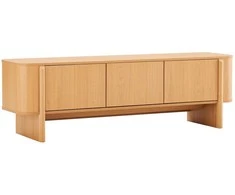 Home4You TV unit MORBEN 160x42xH50cm, melamine with oak decor