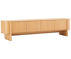 Home4You TV unit MORBEN 202.5x42xH50cm, melamine with oak decor