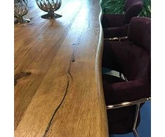 Fotelis Home4You Valgomojo baldų komplektas ROTTERDAM su 6 kėdėmis (18103), stalviršis: medžio drožlių plokštė su natūralaus, netašyto ąžuolo fanera, rėmas: metalinis, juodas