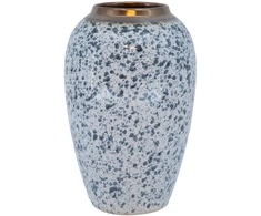 Vaza „TITAN STONE“, D17 x H27 cm, balta su juodais lašeliais