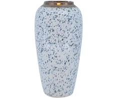 Vaza „TITAN STONE“, D17 x H32 cm, balta su juodais lašeliais