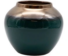 Home4You Vase TITAN STONE D20xH18cm, dark žalias