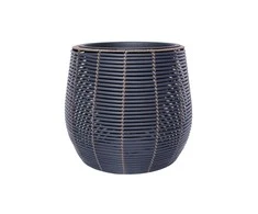 Home4You Gėlių vazonas WICKER D45xH40cm, juodas/rudas
