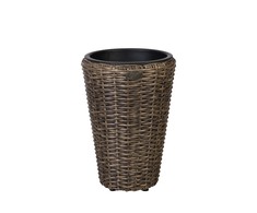 HOME4YOU Vazonas WICKER D28xH40cm, sintetinė vytelė, spalva: tamsiai ruda