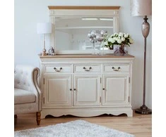 Home4You Veidrodis SAMIRA, 107x4,5x70 cm, spalva: sendinta balta, ruda