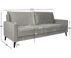 Home4You Sofa-lova ANNA su daiktadėže Smėlio spalvos aksomas