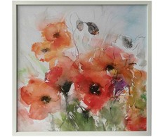 Sienų meno kūrinys WALLY 40x40cm, aguonos