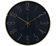 Home4You Wall clock COSMO D50cm, juodas/auksinis