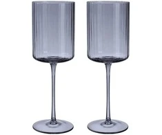 Home4You Vyno taurės DOLCE 2 vnt., aukštis 23,3 cm, pilkos