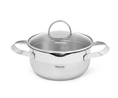Fissman Puodas CALLISTO 18x8,5cm / 1,9l su stikliniu dangčiu (nerūdijantis plienas)