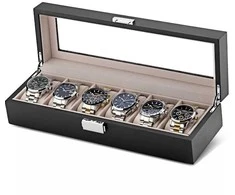Laikrodis Julman Laikrodžio saugojimo dėžutė Juodas wood / Velour 6